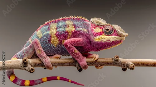 Obraz chameleon on a branch