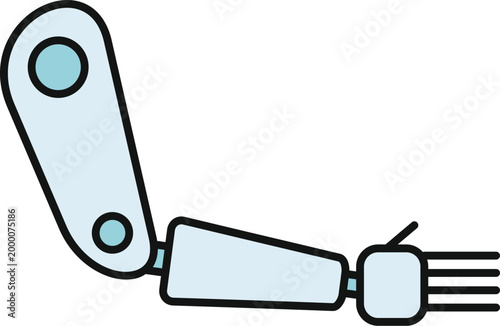 Robotic arm illustration showing automation, artificial intelligence, and a future concept