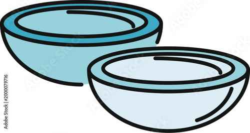 Two contact lenses representing eye care and ophthalmology for improved vision