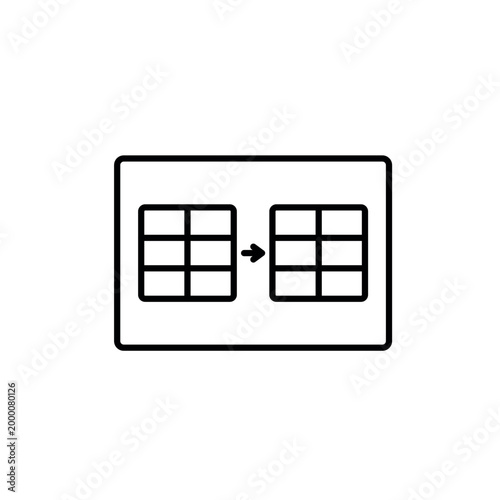 A vector icon representing a data pipeline in data workflow systems, created in line style with editable stroke