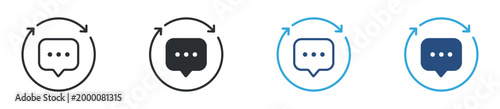 feedback loop icon set. customer response symbol. user feedback, review cycle, communication process concept. vector illustration.