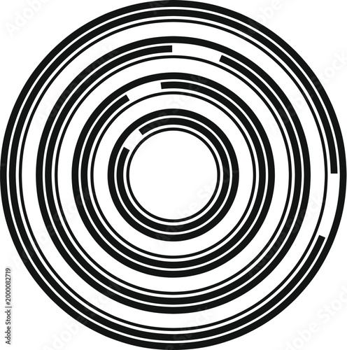 Geometric abstract design creating a tech radar like target symbol