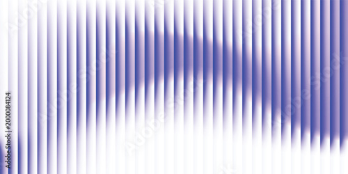 Modern white corporate banner with blue and purple vertical line gradient.
