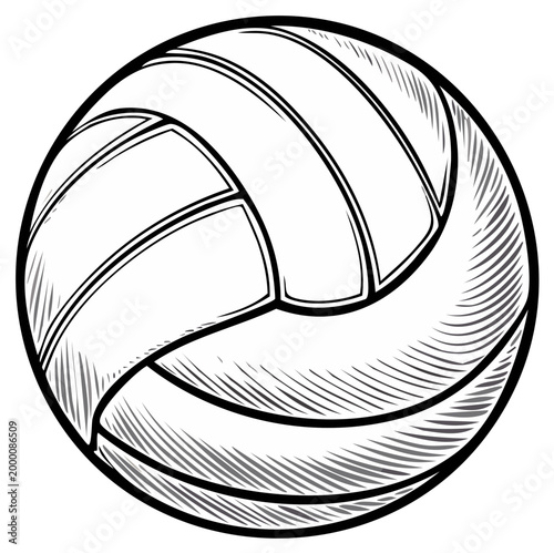 Classic Volleyball Illustration featuring Detailed Lines and Round Design ideal for sports-themed projects and graphic design volleyball round sphere