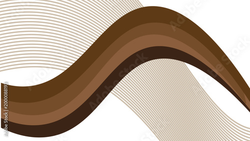 Abstract brown wave vector background with smooth curved lines modern gradient design for creative digital art projects