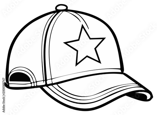 Baseball cap graphic with a star emblem