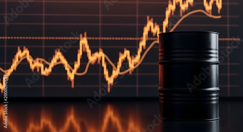 Global Crude Oil Market Volatility Displayed on Digital Financial Chart, Reflecting Economic Trends and Energy Commodity Prices