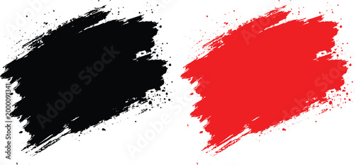 Dynamic burash effect bold red and black brushstroke textures for graphic design
