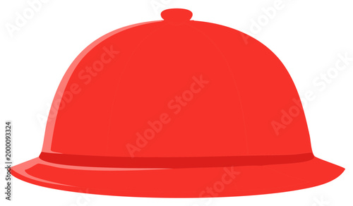 Red Pith Helmet Tropical Safari Sun Hat Headwear Accessory