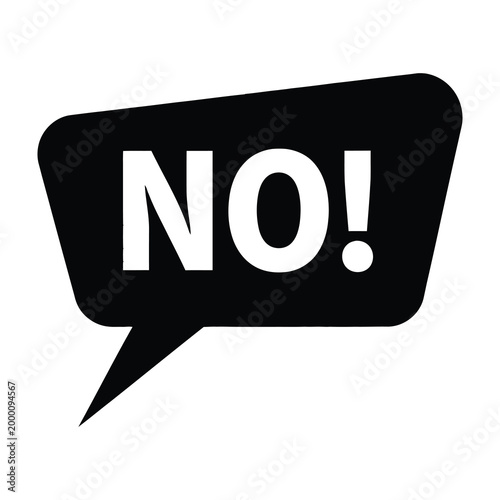 Black speech bubble with No text