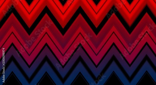 Seamless red and yellow abstract geometric background with a colorful chevron zigzag pattern in a vintage vector art style for textile wallpaper design