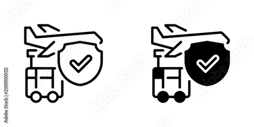 Travel Coverage Vector Line Icon for Travel and Tourism