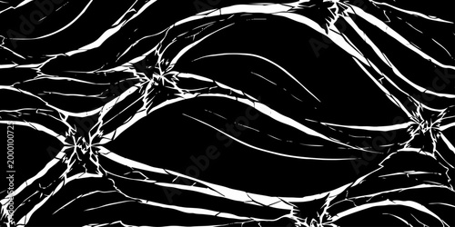 Abstract flowing marble wave crack pattern on black background smooth curve stone texture.