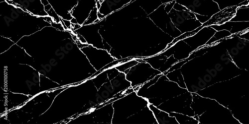 Black marble crack texture with strong bold white veins high contrast stone background.