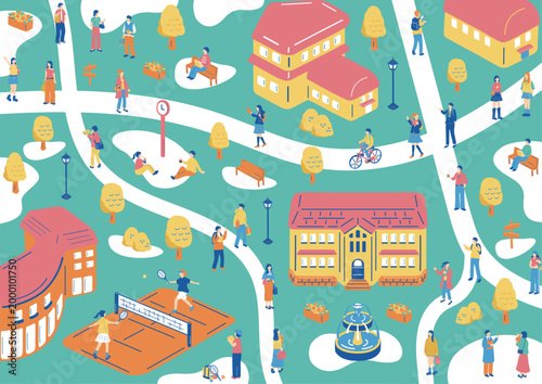 キャンパスライフを楽しむ学生達