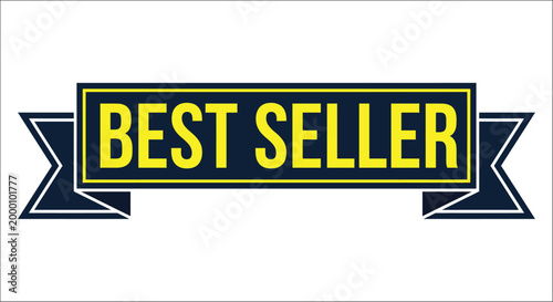 golden crown on best seller ribbon banner isolated design