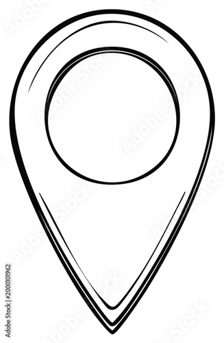 Simple hand drawn location pin icon outline, navigation concept