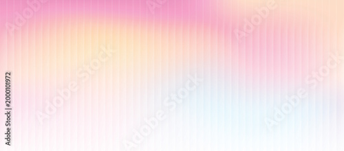Reeded ripple texture background, translucent glass gradient with gentle stripe relief. Diffused optical spectrum, airy pastel field, iridescent vector illustration