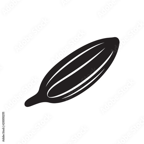 isolated cumin seed icon, cumin silhouette, spice ingredient icon, cooking masala symbol, kitchen seasoning design, food spice vector, aromatic spice icon, minimal solid icon
