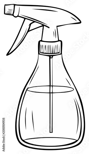Illustration of cleaning spray bottle outline