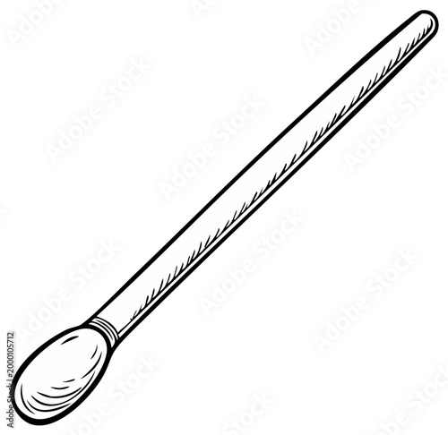 Cotton Swab Hand Drawn Illustration Clean Medical Hygiene Care