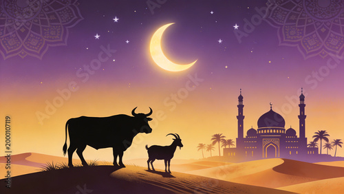 Eid al adha background, invitation and islamic background

