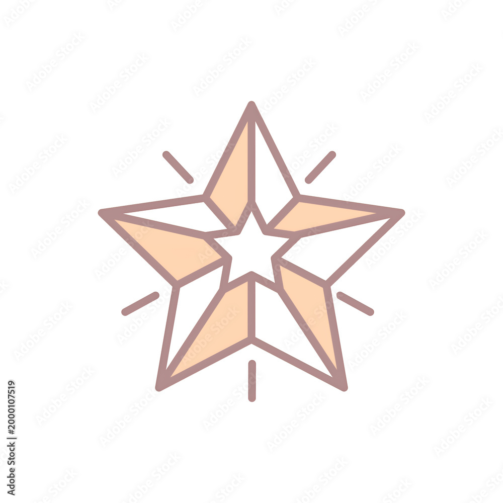 Obraz premium red star isolated on white