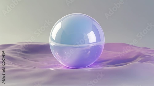 Mesmerizing 3D glowing gradient orb floating and morphing through colorful liquid waves, soft bokeh particles, pastel to vibrant color shift, slow smooth motion, abstract background loop 4K