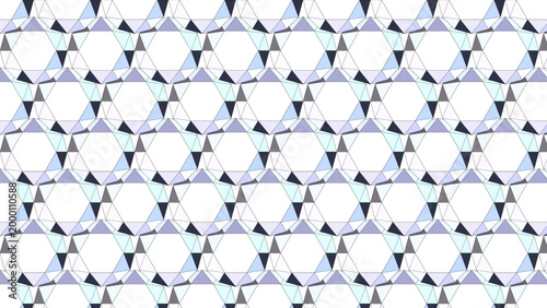 Geometric seamless pattern with crystalline triangles, abstract blue and white mosaic background, modern repeating diamond texture vector