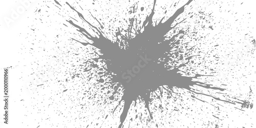 Vector illustration of a black silhouette
with grunge ink splatter paint drips and graffiti spray texture patterns on a dirty liquid splash art background