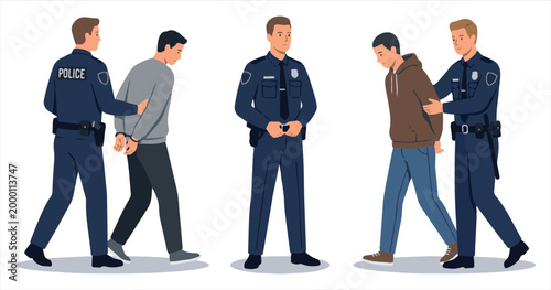 illustration of police catching a criminal