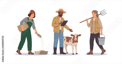 Smiling cartoon illustration of a happy family and a diverse group of people walking dogs together in a park vector drawing featuring children, a baby, and a couple having fun