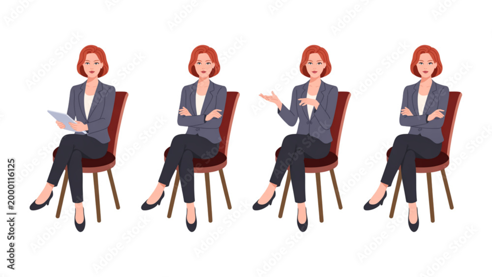 Fototapeta premium Businesswomen meeting in office chairs