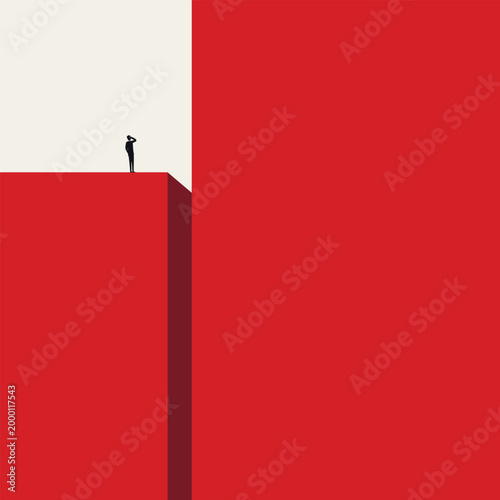 Business challenge and obstacle vector concept. Symbol of barrier, finding solution, opportunity and ambition. Minimal eps10 illustration