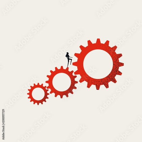 Business process automation vector concept. Symbol of technology, innovation. Minimal design eps10 illustration.