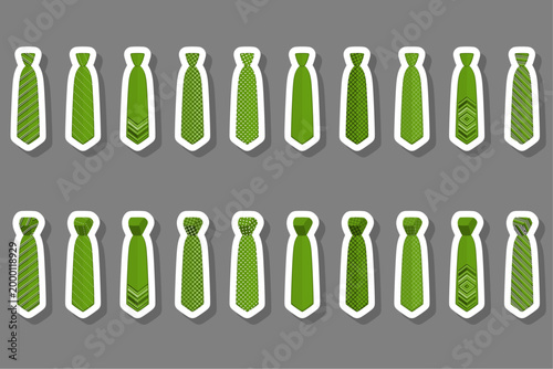 Set ties different types and neckties various size