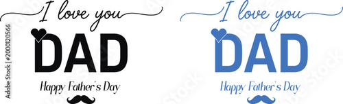 I love you dad silhouette design a father's day greeting card illustration