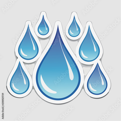 Blue Water Droplets Illustration