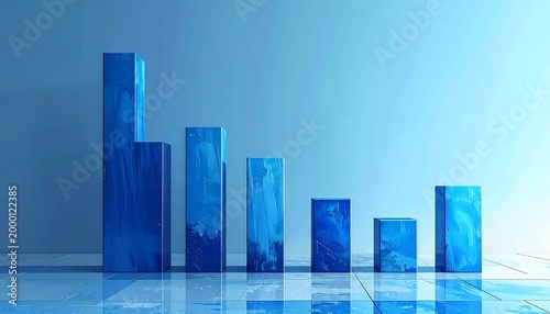 Business Downturn Bar Chart with Downward Trend