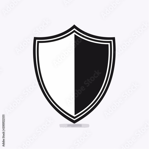 Free Download Black and White Shield Icon - GFXLoad