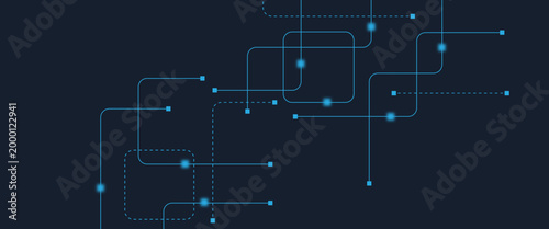 Abstract digital AI circuit board background with tech icons. Digital technology motherboard texture design. Engineering circuit board concept for poster, header, banner, website, presentation