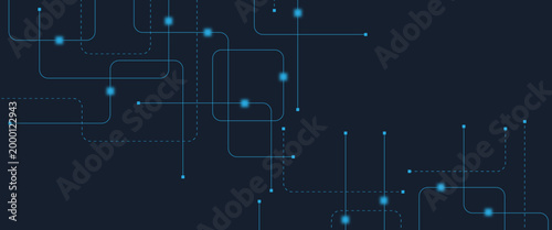Abstract digital AI circuit board background with tech icons. Digital technology motherboard texture design. Engineering circuit board concept for poster, header, banner, website, presentation