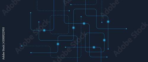 Abstract digital AI circuit board background with tech icons. Digital technology motherboard texture design. Engineering circuit board concept for poster, header, banner, website, presentation