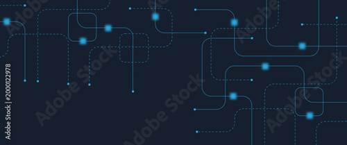 Abstract digital AI circuit board background with tech icons. Digital technology motherboard texture design. Engineering circuit board concept for poster, header, banner, website, presentation