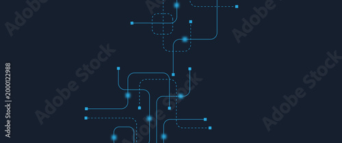 Abstract digital AI circuit board background with tech icons. Digital technology motherboard texture design. Engineering circuit board concept for poster, header, banner, website, presentation