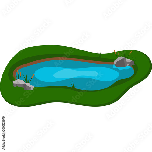 Natural Pond Illustration