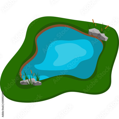 Natural Pond Illustration