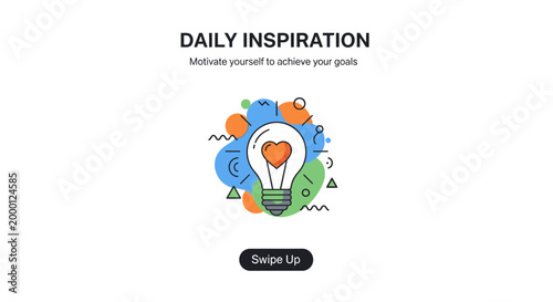 Lightbulb with Heart Inside, Daily Inspiration Graphic