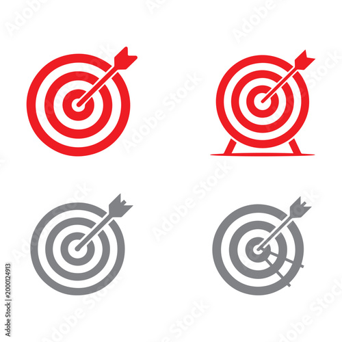 Targets set includes four circular bullseye icons with arrows representing precision and success.