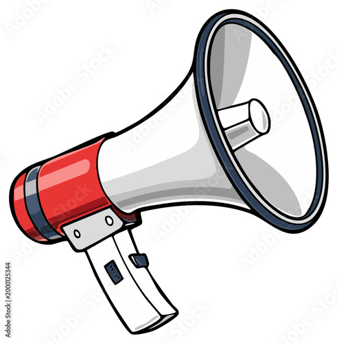 Cartoon megaphone illustration loud announcement voice communication